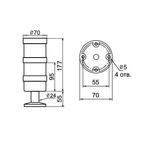 Светосигнальные колонны и маячки INNOCONT — TL70 INNOCONT